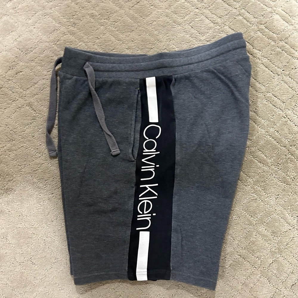 Men Calvin Klein grey logo jogger shorts size M
